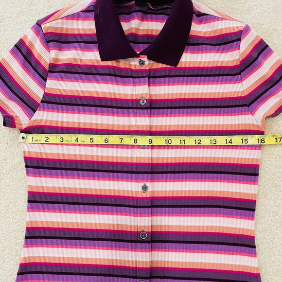 Wild Fable Women's Size M Striped Button Up Bodycon Sweater Dress Retro - Picture 4 of 9